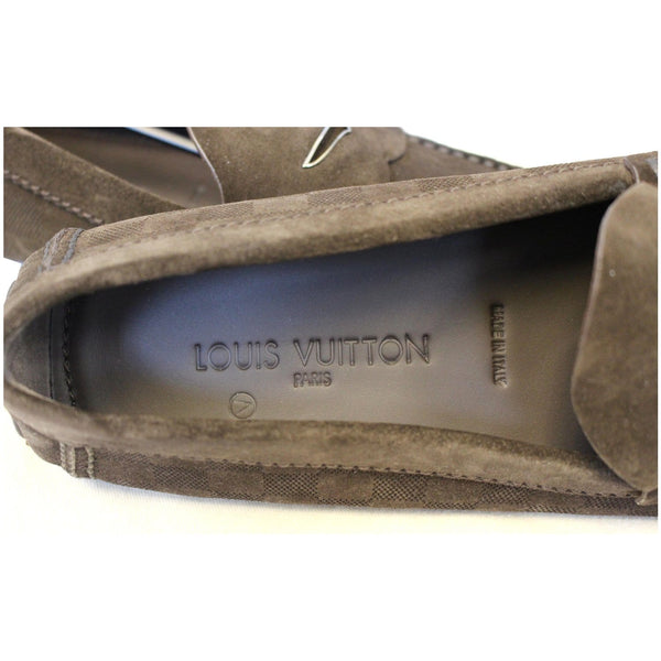 Louis Vuitton Moccasin Embossed Suede Leather Loafers
