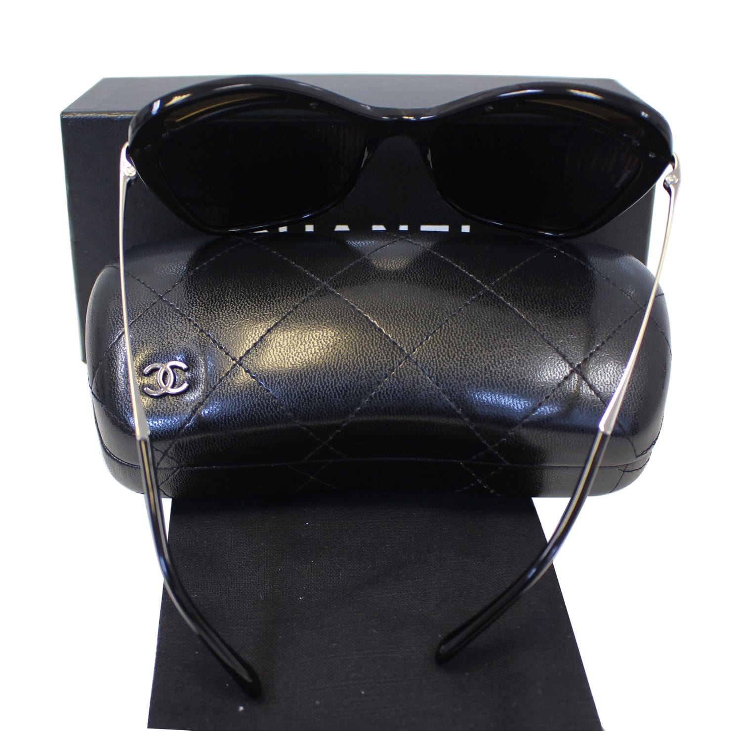 chanel black butterfly sunglasses vintage