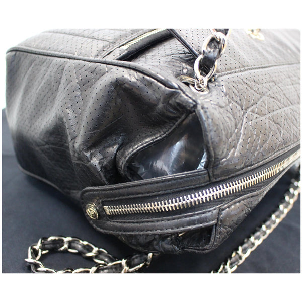 Chanel Calfskin Perforated 50's Bowler Bag - corner view