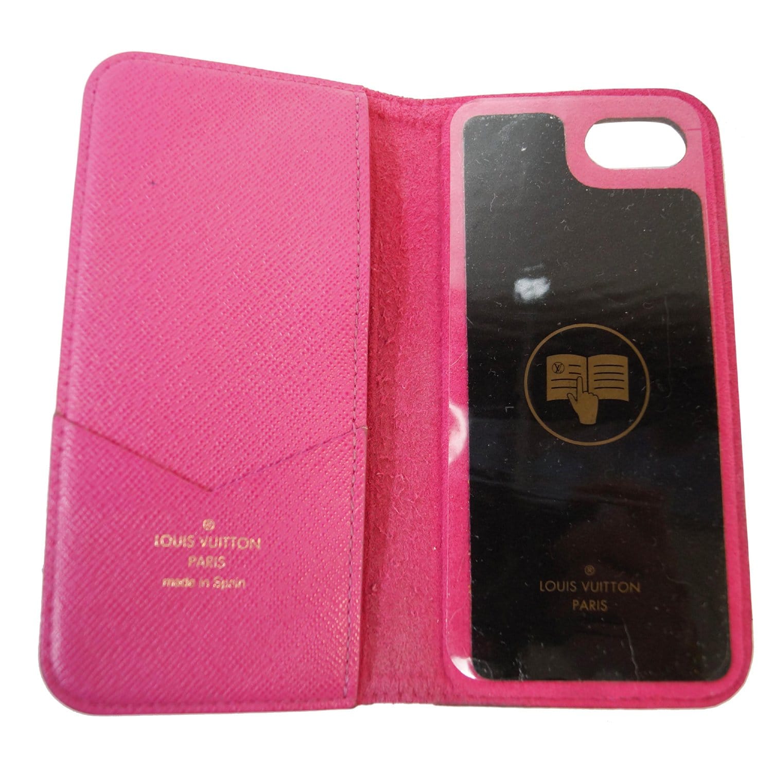 Louis Vuitton Folio Case iPhone 7/8 Plus Monogram Rose Pink Lining in Toile  Canvas - US