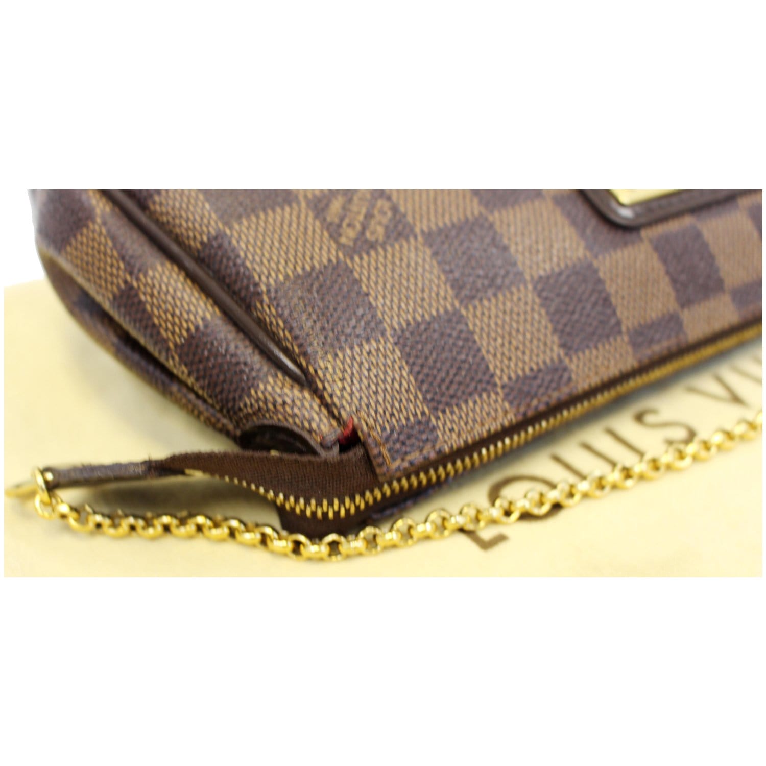 💎💯Authentic LOUIS VUITTON EVA DAMIER EBENE CLUTCH💎, Luxury, Bags &  Wallets on Carousell