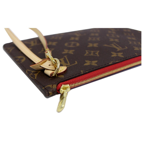 LOUIS VUITTON Pochette Wristlet Pouch Monogram Canvas Neverfull MM Brown/Red-US