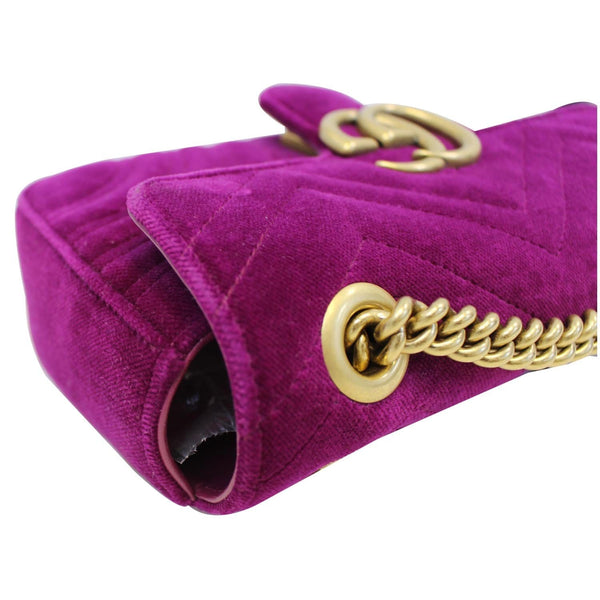 Gucci GG Marmont Velvet Mini Shoulder Crossbody Bag - side view