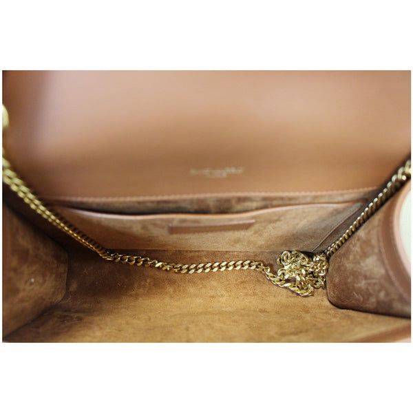 YVES SAINT LAURENT Kate Large Grain De Poudre Leather Shoulder Bag Brown
