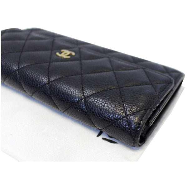 Chanel Gusset Flap Caviar Wallet Black