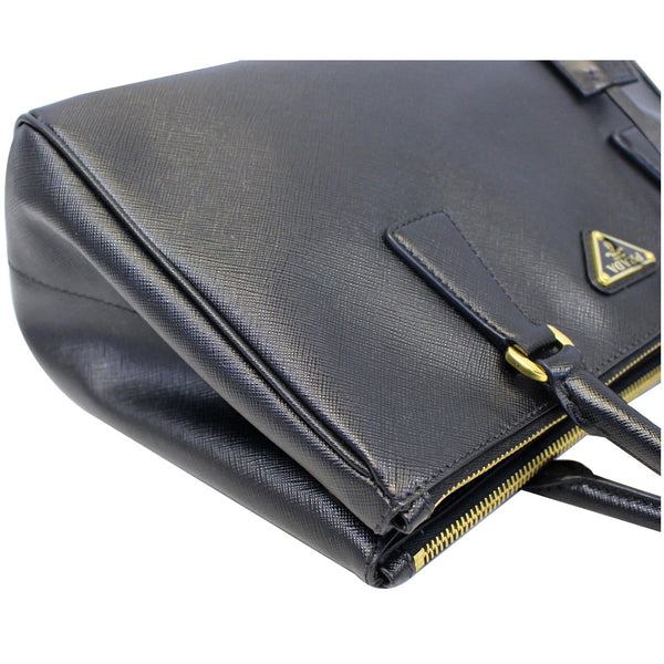 PRADA Saffiano Lux Small Double-Zip Tote Bag Black