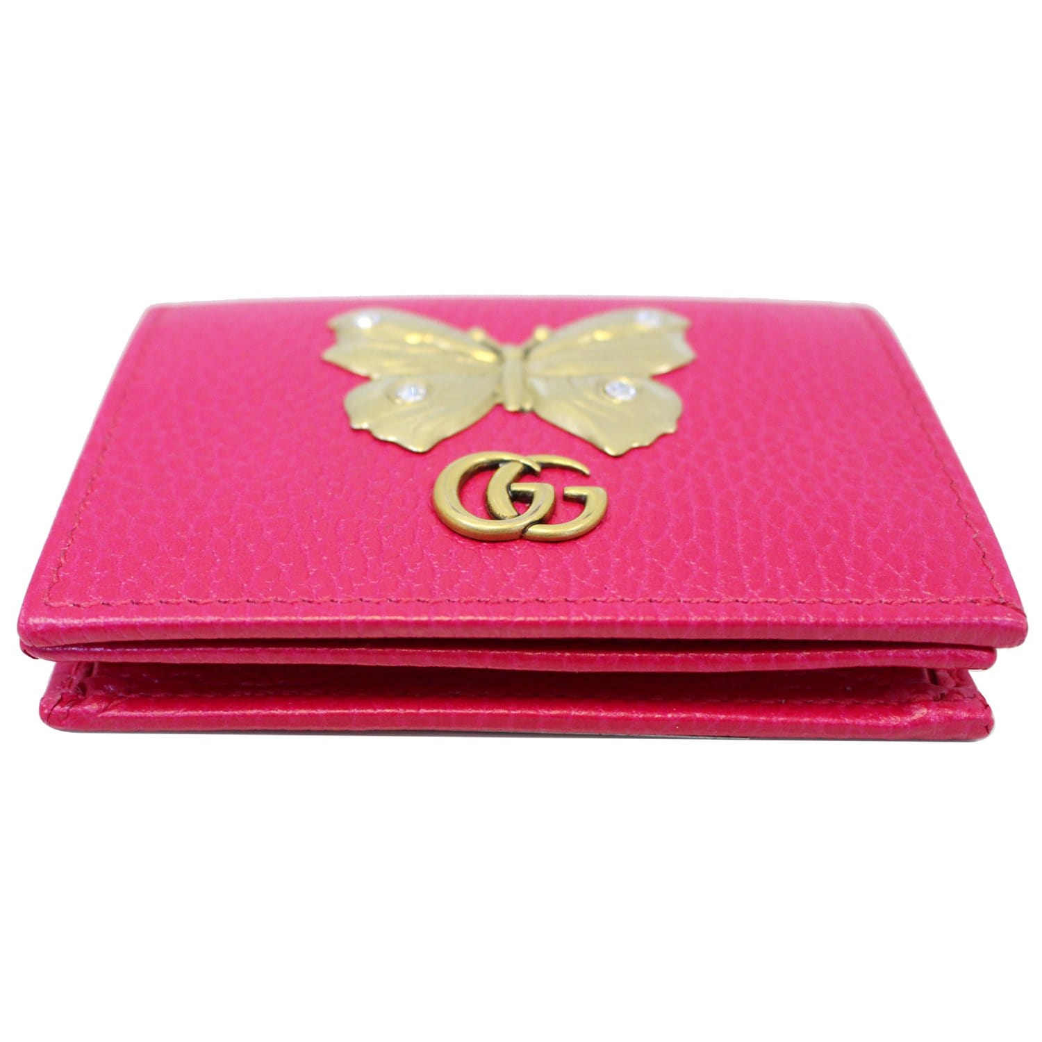 Auth GUCCI Card Holder Card Case Business Card Holder GG Leather Pink useed