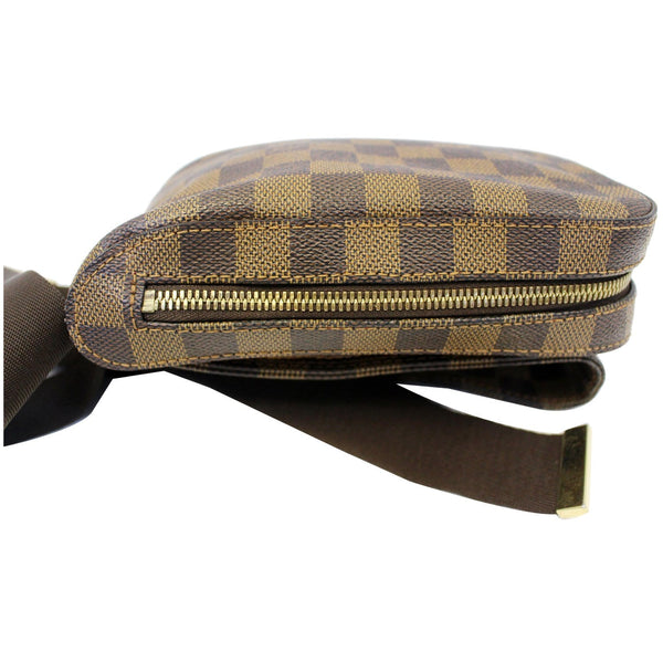 lv Damier Geronimos Ebene Brown Hip Bag - gold zip 