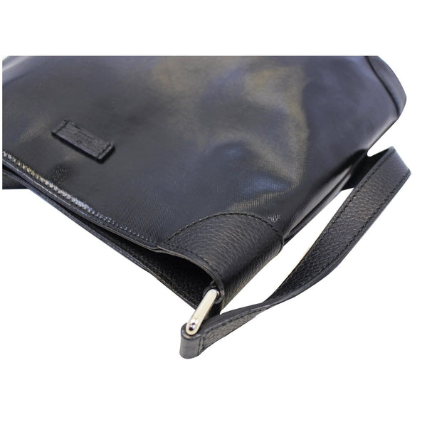 GUCCI Canvas Leather Trim Hobo Bag Black 257296