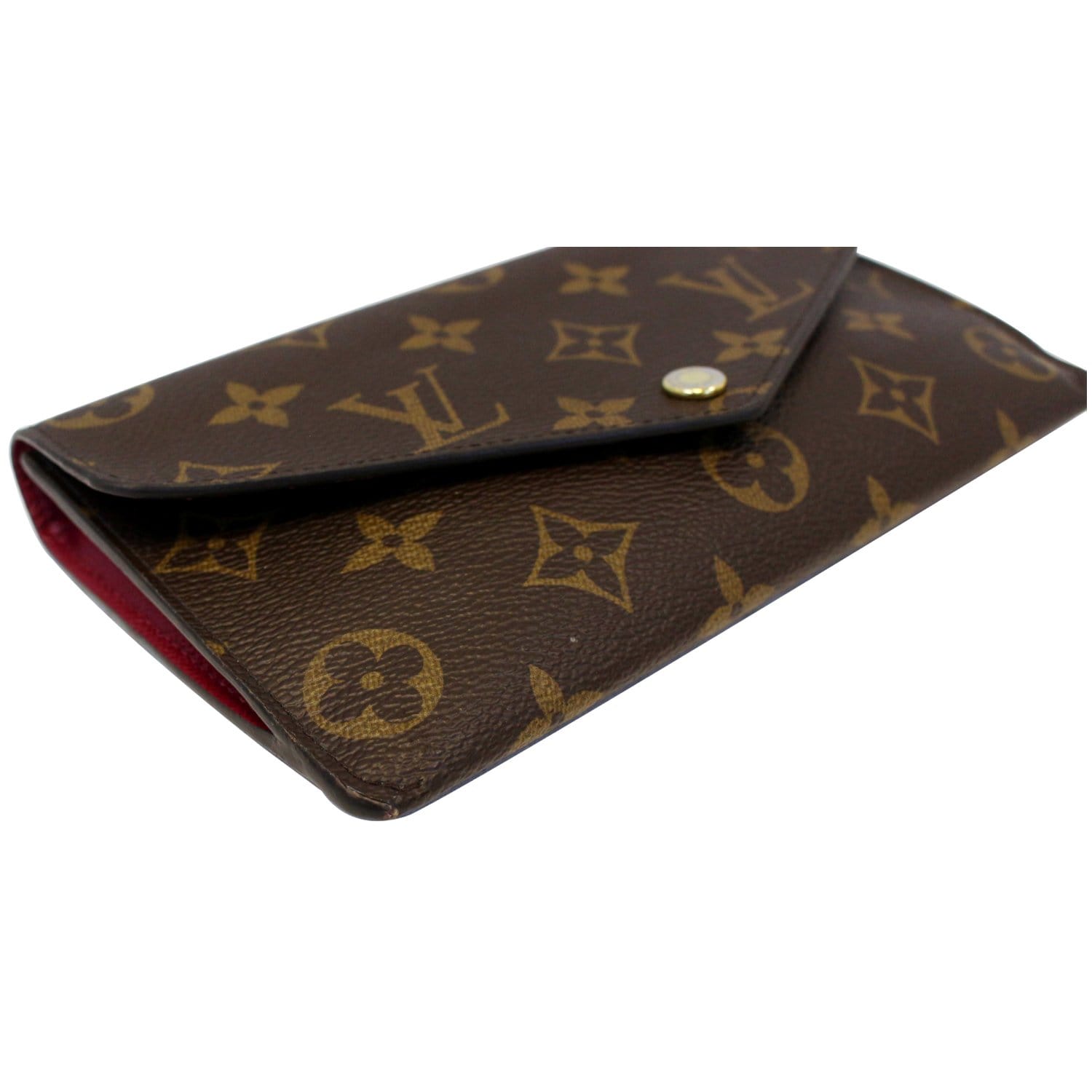 Louis Vuitton Sarah Wallet in Monogram and Fuchsia. LOVE how neat