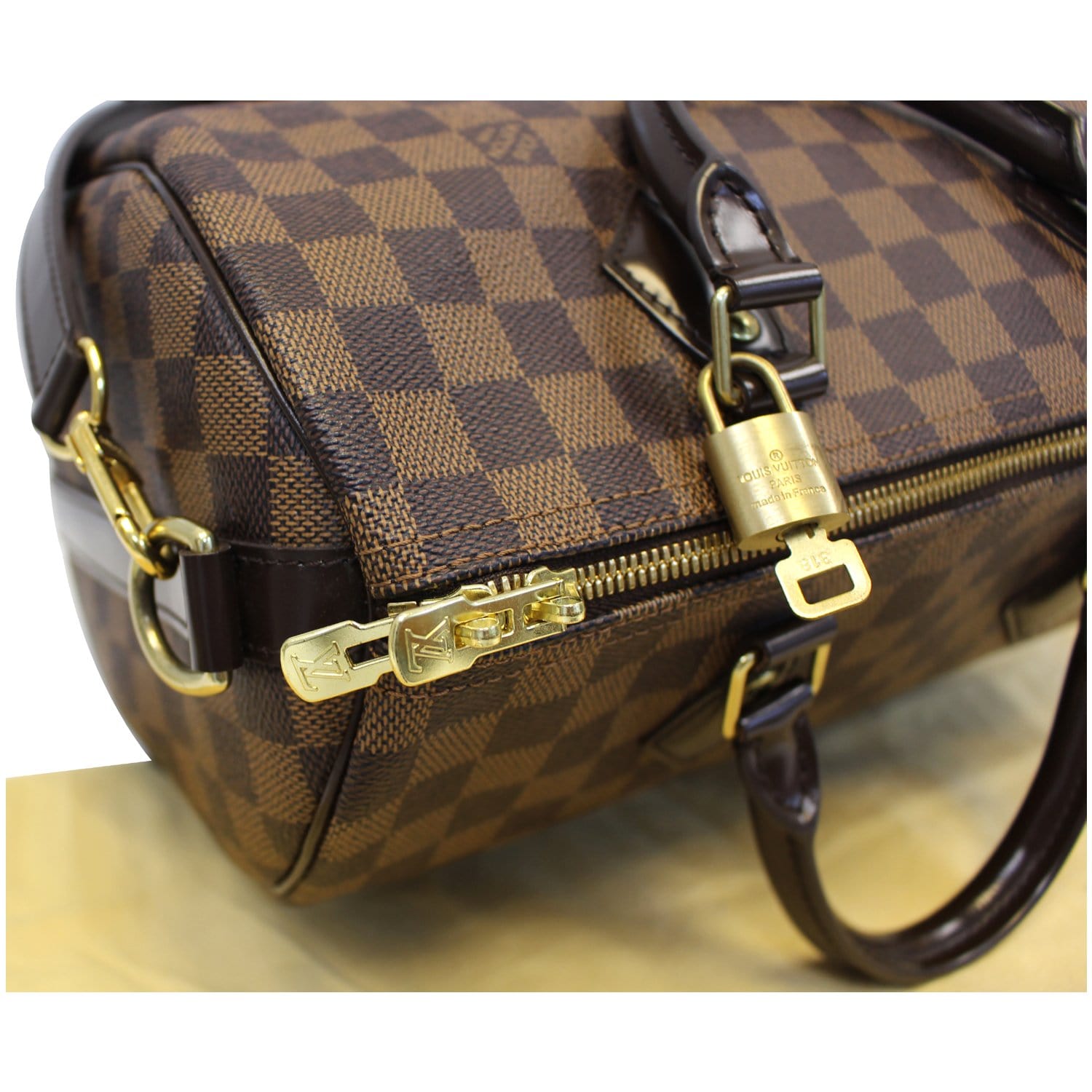 Louis Vuitton Speedy Handbag Damier Fur 30 Brown 2151991