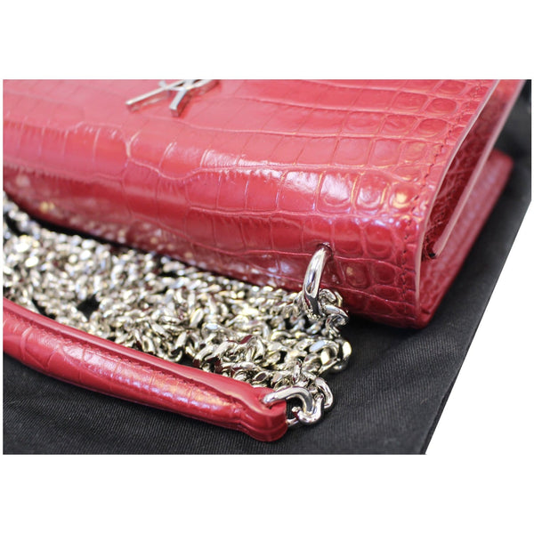 Yves Saint Laurent Sunset Crocodile Leather Wallet on chain