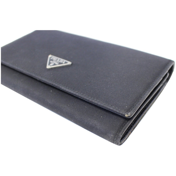 Prada Nylon Wallet | Bifold Long Black Wallet - Right side view