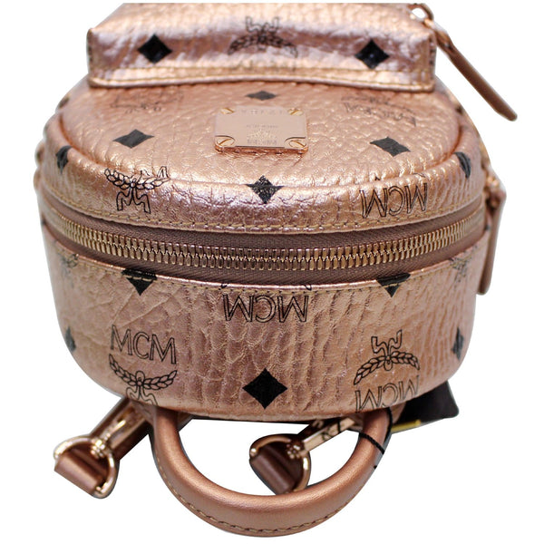 MCM Stark Bebe Boo X Mini Visetos Backpack Bag Gold