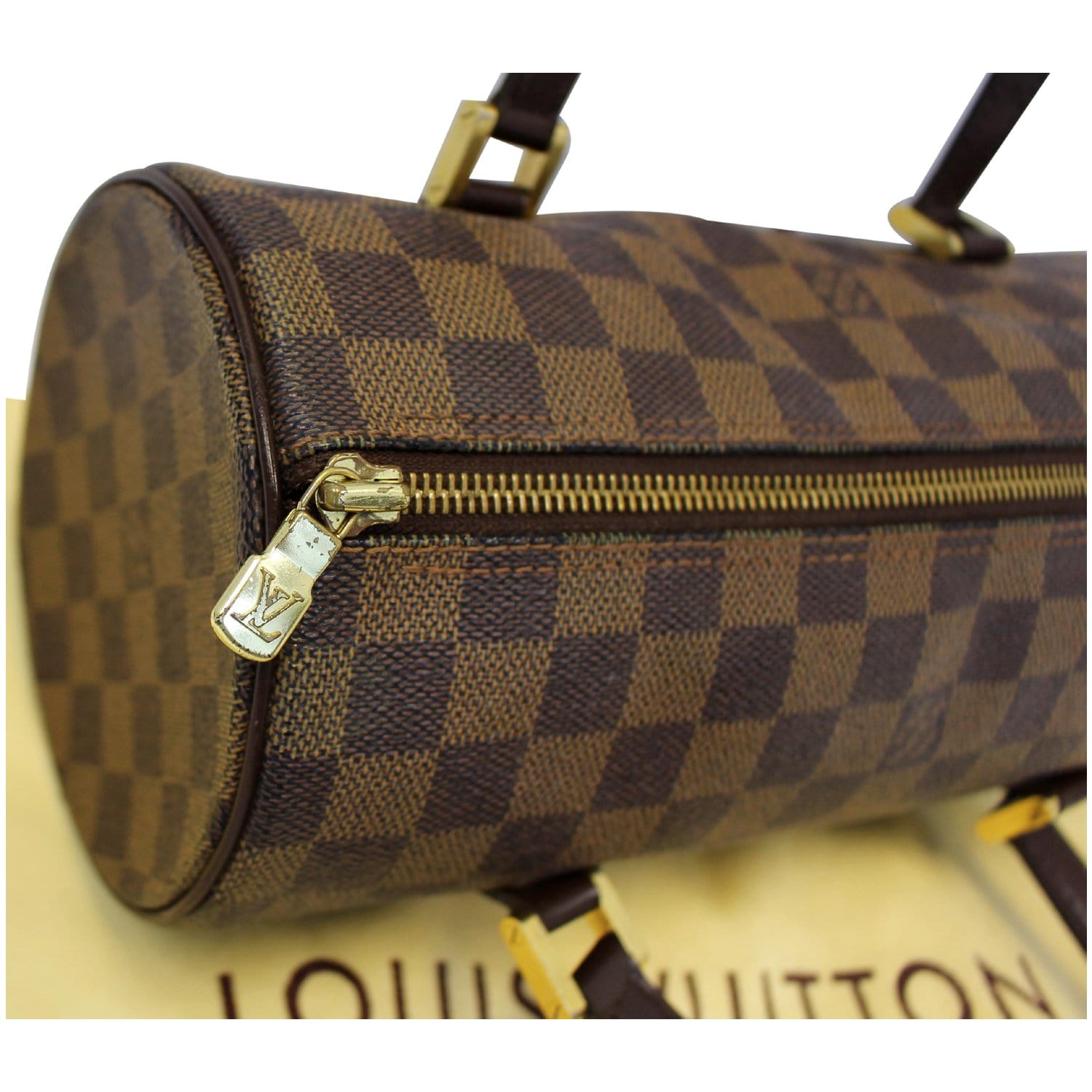 Louis Vuitton Damier Ebene Canvas Leather Papillon 30 cm Shoulder Bag at  1stDibs