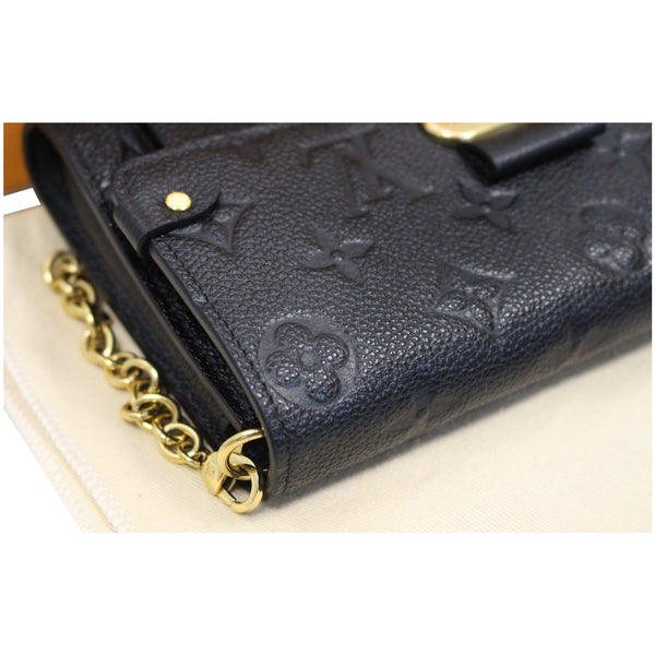 LOUIS VUITTON Vavin Monogram Empreinte Chain Wallet Black