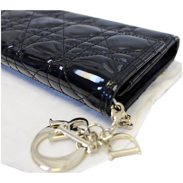 CHRISTIAN DIOR Lady Dior Croisiere Cannage Lambskin Chain Wallet Black-US