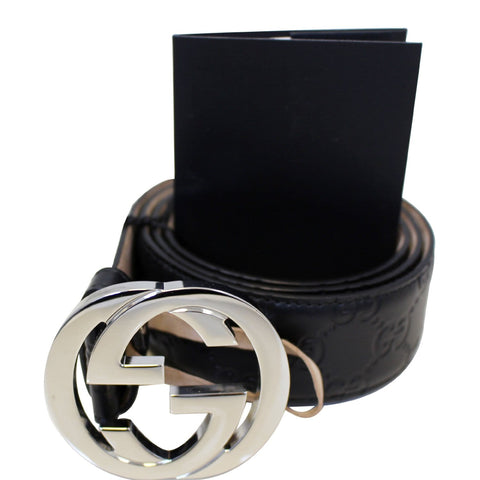 GUCCI Interlocking G Signature Leather Belt 411924