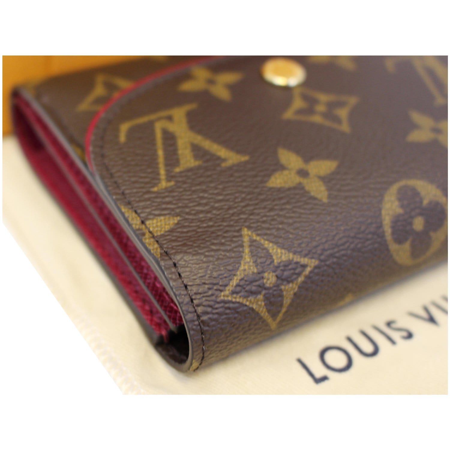 Louis Vuitton LV Monogram Canvas & Fuchsia Leather Women's Long Wallet  Brown ref.137064