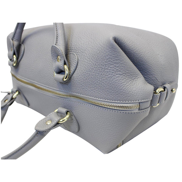 Versace Collection Pebbled Leather Shoulder Bag Grey
