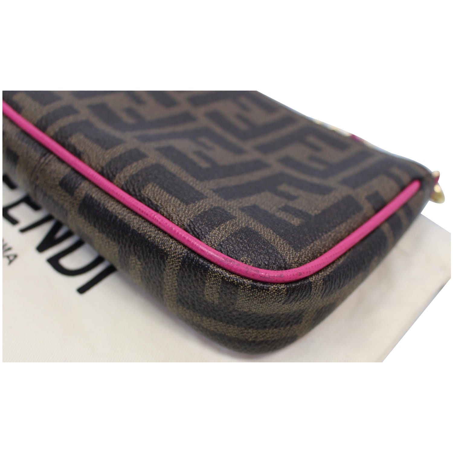 Fendi Zucca Spalmati Pink Pochette Bag ○ Labellov ○ Buy and Sell