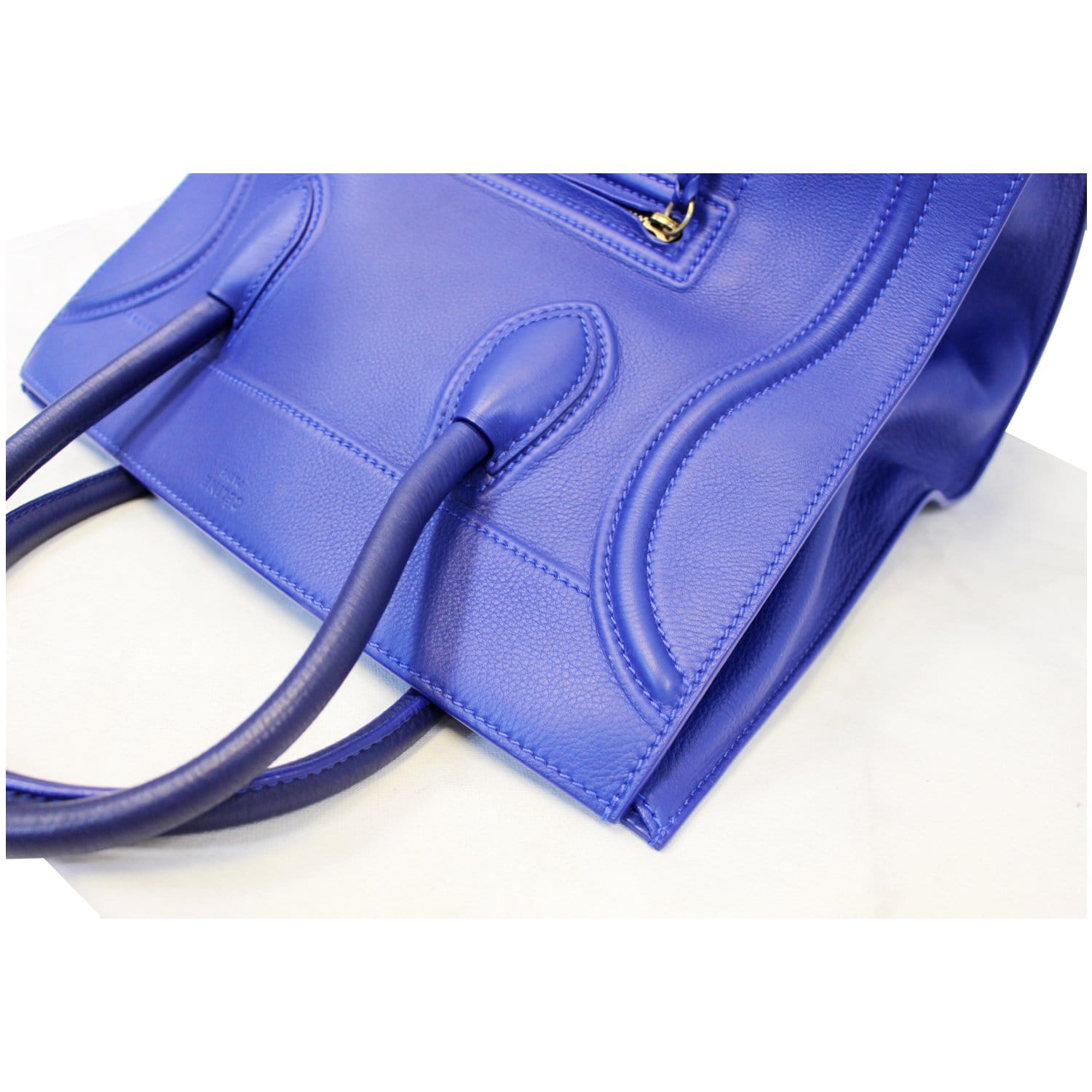 Celine Blue Canvas Medium Phantom Luggage Tote Bag - Yoogi's Closet