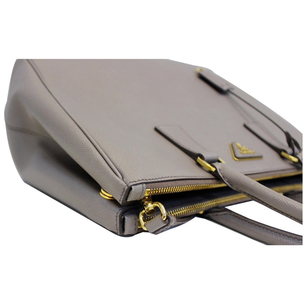 PRADA Saffiano Double Zip Executive Tote Shoulder Bag Grey-US