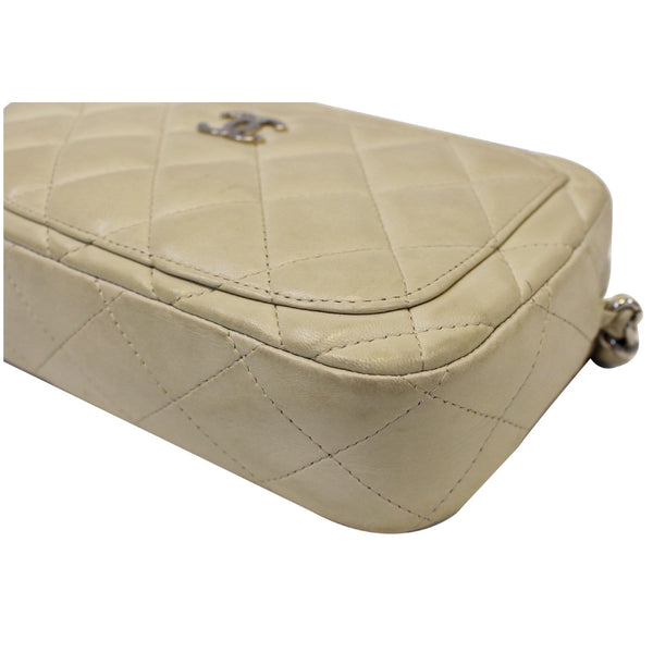 CHANEL Quilted Leather Camera Chain Bag White-US
