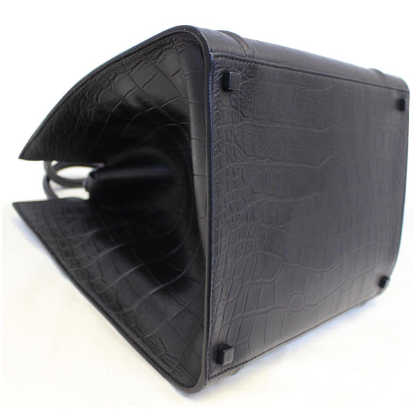 CELINE Croc Stamped Embossed Leather Medium Phantom Luggage Tote Bag-US