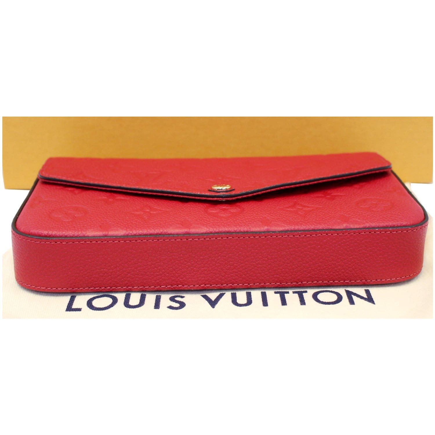 LOUIS VUITTON Pochette Felicie Monogram Empreinte Chain Wallet Red-US
