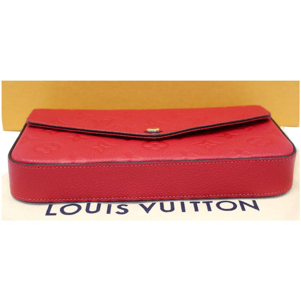 LOUIS VUITTON Pochette Felicie Monogram Empreinte Chain Wallet Red