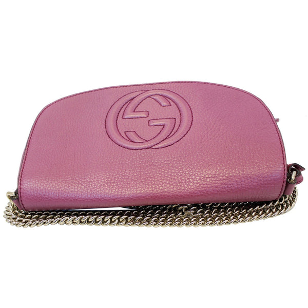 GUCCI Soho Chain Purple Leather Crossbody Bag-US