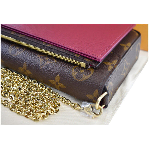 LOUIS VUITTON Pochette Felicie Monogram Canvas Crossbody Bag Brown