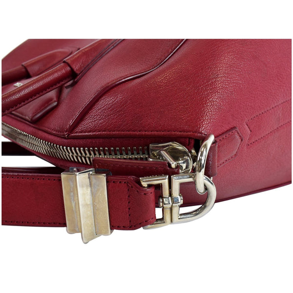GIVENCHY Antigona Medium Goatskin Leather Shoulder Bag Red