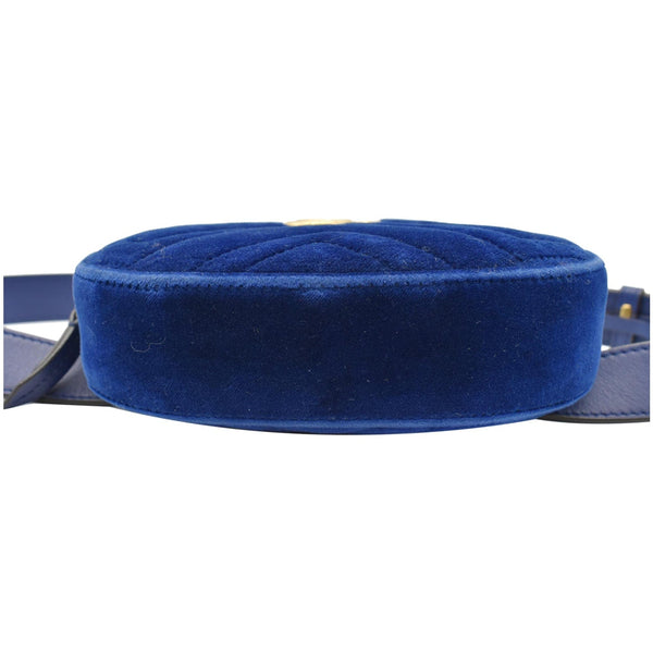 GUCCI GG Marmont Matelasse Velvet Belt Bag Blue 476434