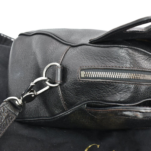 CARTIER Marcello de Cartier Leather Large Shoulder Bag Black