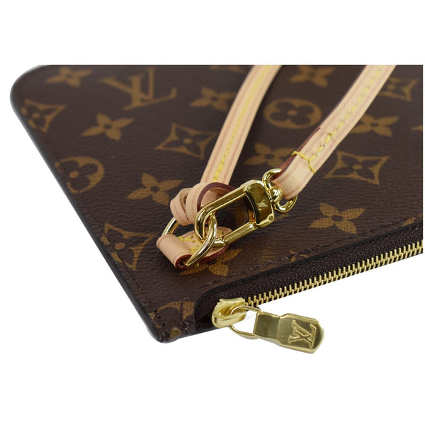 LOUIS VUITTON Pochette Wristlet Pouch Monogram Canvas Neverfull MM Brown