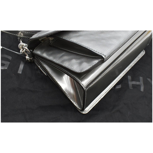 Givenchy Small Gv3 Calfskin Leather Crossbody Bag Metallic Silver