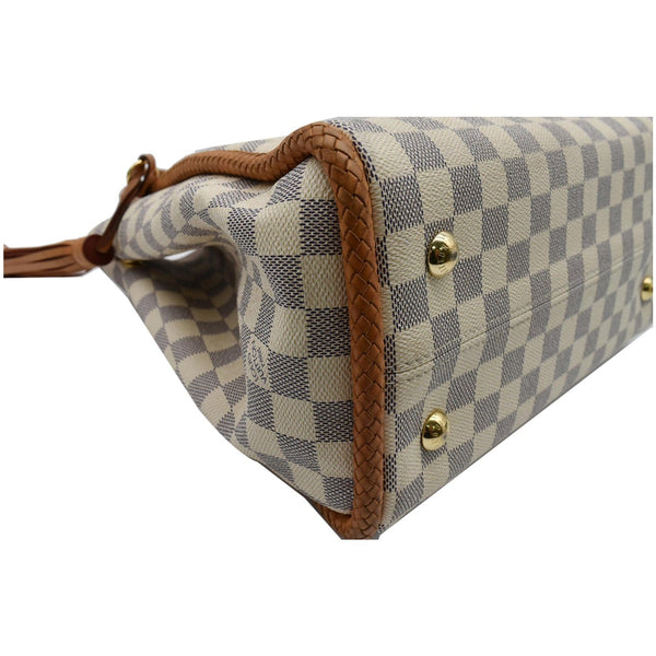 LOUIS VUITTON Propriano Damier Azur Tote Shoulder Bag White