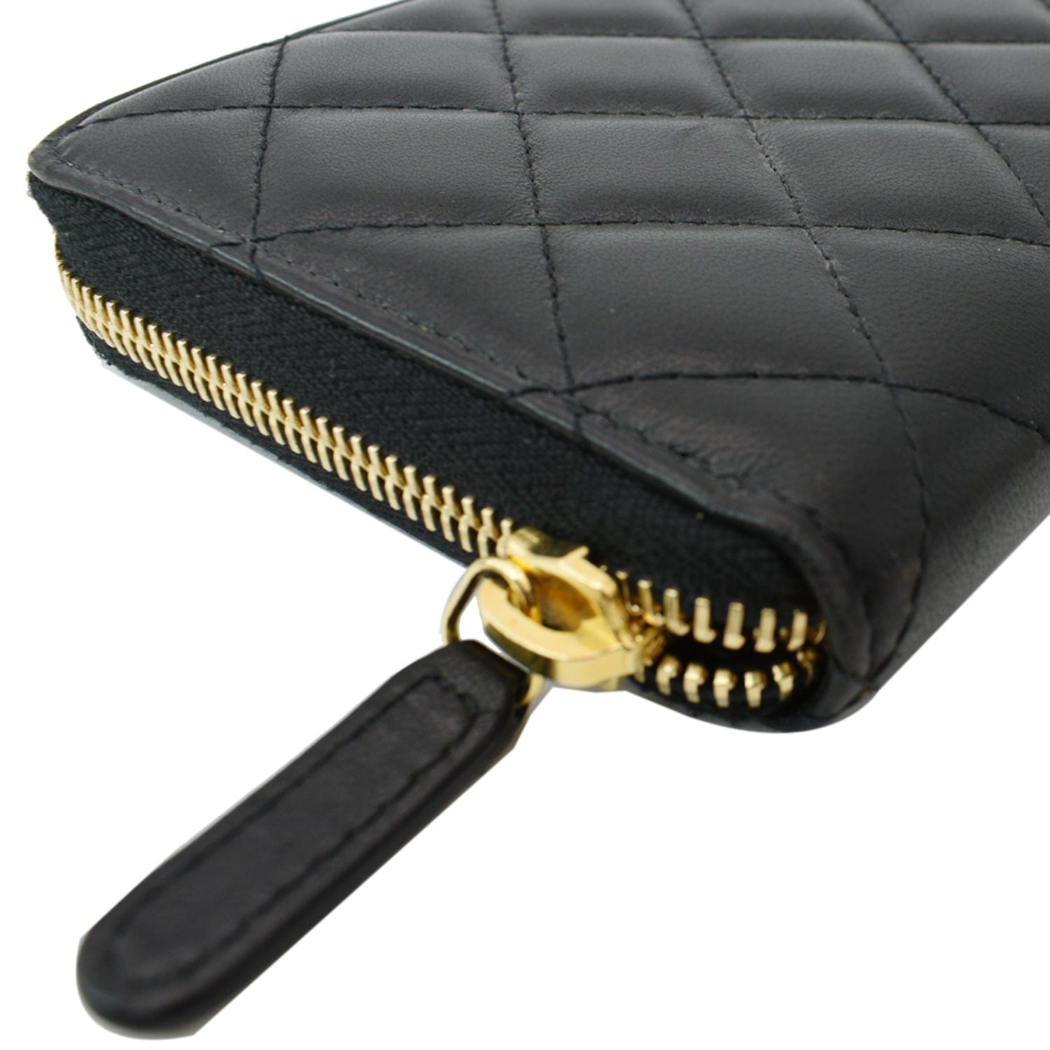 chanel wallet zipper leather