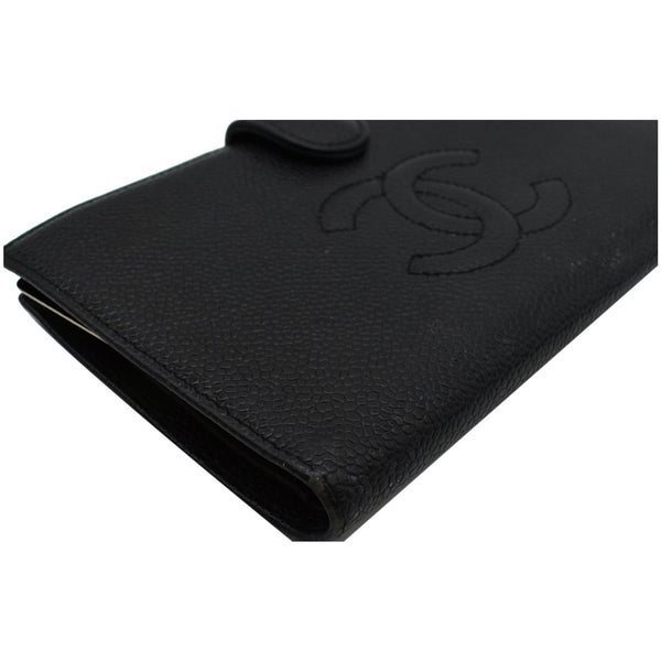 CHANEL Vintage CC Caviar Leather Bifold Wallet Black