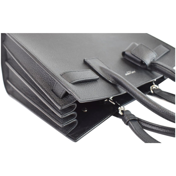 YVES SAINT LAURENT Baby Sac de Jour Grained Leather Tote Bag Black