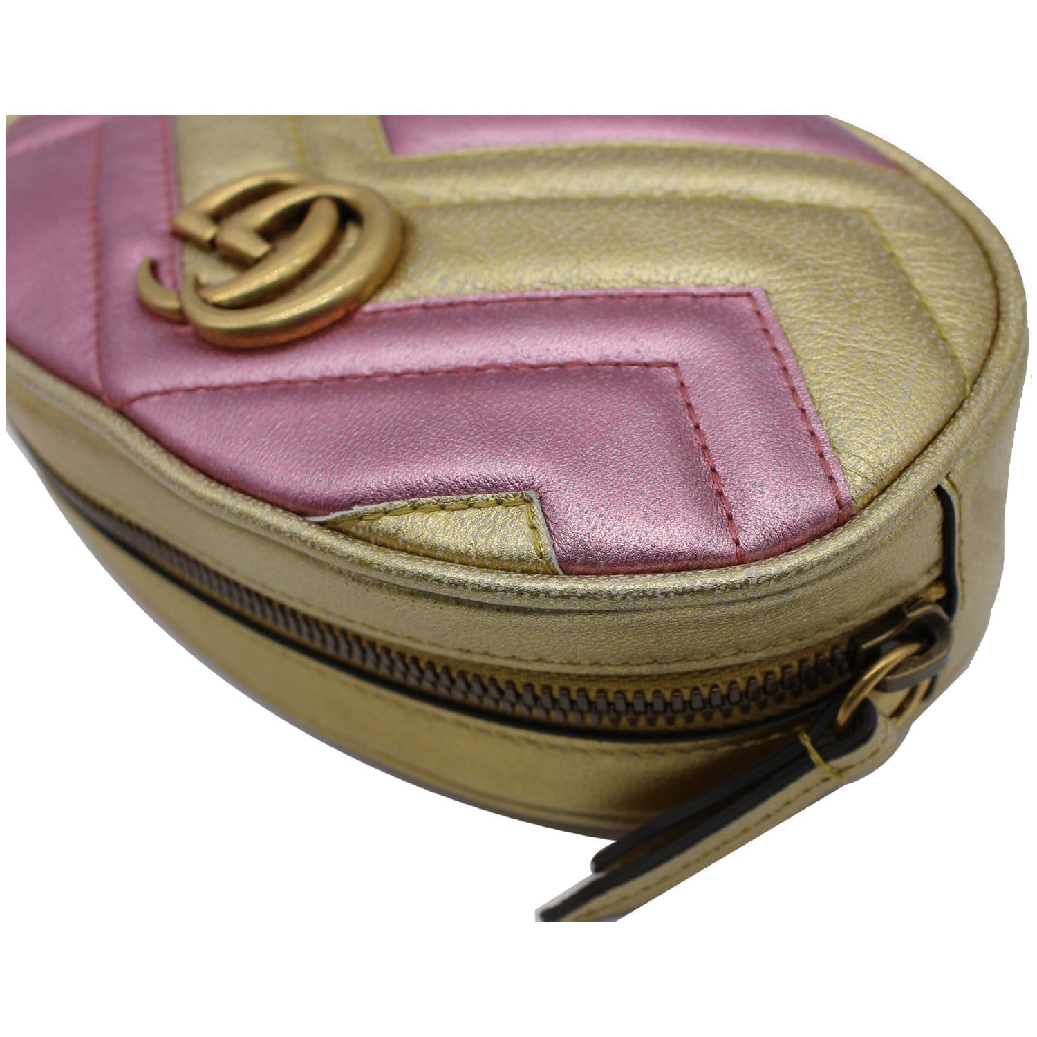 Gucci GG Marmont Belt Bag Matelasse Dusty Pink in Calfskin with Antique  Gold - US