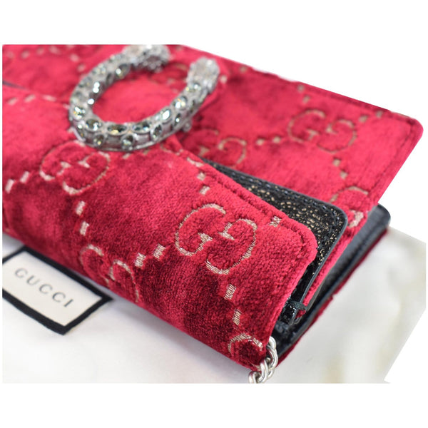 Gucci Dionysus Super Mini GG Velvet exterior handbag