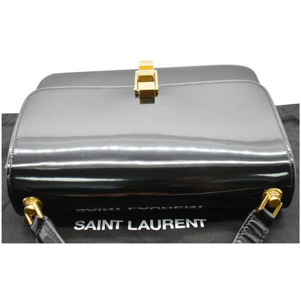 YVES SAINT LAURENT Le Carre Patent Leather Shoulder Bag Black - Final Sale
