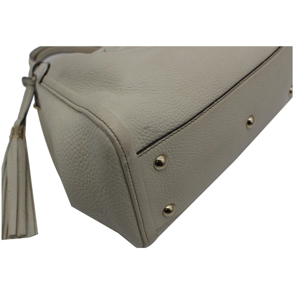 GUCCI Soho Small Pebbled Leather Shoulder Bag White 336751