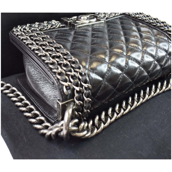 Chanel Small Boy Embellished Chain Lambskin shoulder bag