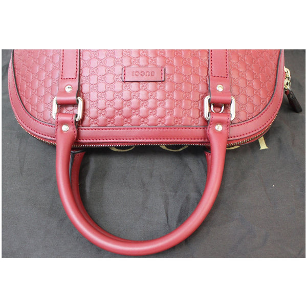 GUCCI Dome Medium Microguccissima Leather Shoulder Bag Red 449663