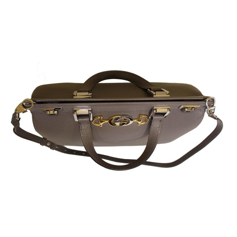 Gucci Zumi Medium Grainy Leather Top Handle Bag Dusty Grey 564714