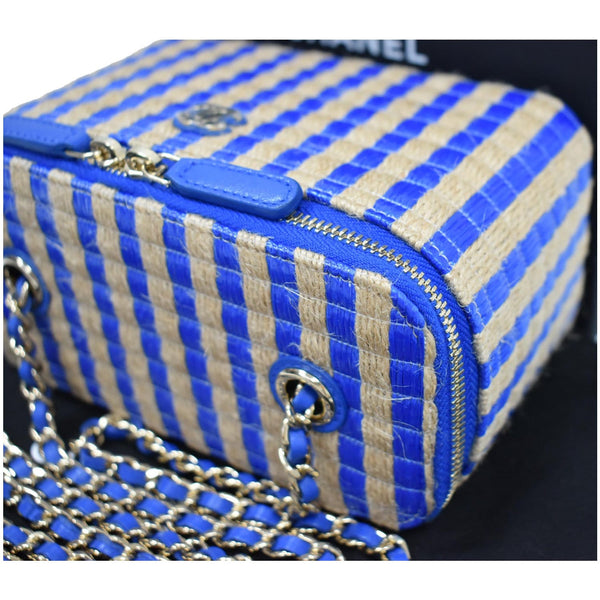 Chanel Raffia Jute Striped Vanity Case Shoulder bag